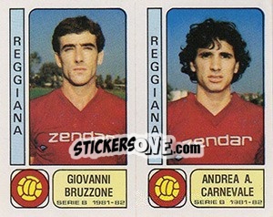Sticker Giovanni Bruzzone / Andrea A. Carnevale - Calciatori 1981-1982 n. 461 - Panini