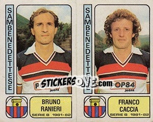 Sticker Bruno Ranieri / Franco Caccia - Calciatori 1981-1982 - Panini
