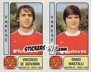 Sticker Vincenzo Di Giovanni / Ennio Mastalli - Calciatori 1981-1982 n. 518 - Panini