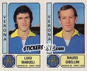 Sticker Luigi Manueli / Mauro Gibellini - Calciatori 1981-1982 n. 526 - Panini