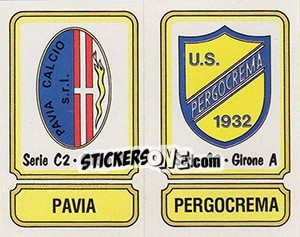 Cromo Scudetto Pavia / Pergocrema - Calciatori 1981-1982 - Panini