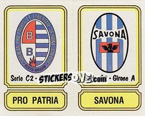 Sticker Scudetto Pro Patria / Savona - Calciatori 1981-1982 n. 537 - Panini