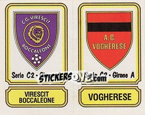 Cromo Scudetto Virescit Boccaleone / Vogherese - Calciatori 1981-1982 - Panini