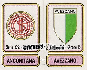 Sticker Scudetto Anconitana / Avezzano - Calciatori 1981-1982 - Panini