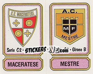 Sticker Scudetto Maceratese / Mestre - Calciatori 1981-1982 - Panini