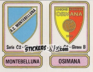Sticker Scudetto Montebelluna / Osimana - Calciatori 1981-1982 n. 546 - Panini