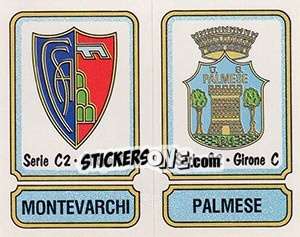 Sticker Scudetto Montevarchi / Palmese - Calciatori 1981-1982 - Panini