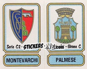 Sticker Scudetto Montevarchi / Palmese - Calciatori 1981-1982 n. 554 - Panini