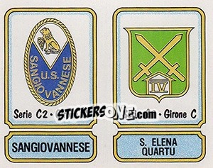 Sticker Scudetto Sangiovannese / S. Elena Quartu - Calciatori 1981-1982 n. 556 - Panini