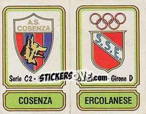 Sticker Scudetto Cosenza / Ercolanese - Calciatori 1981-1982 - Panini