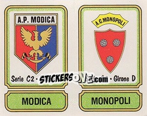 Sticker Scudetto Modica / Monopoli - Calciatori 1981-1982 - Panini