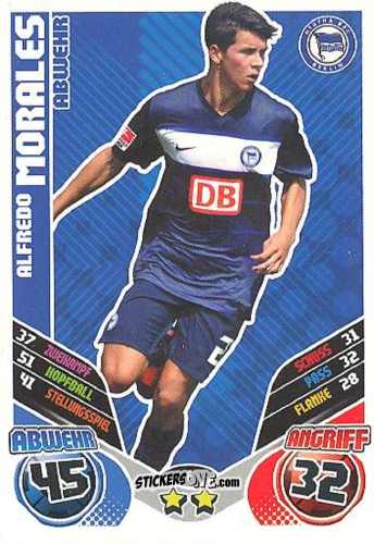 Figurina Alfredo Morales - German Football Bundesliga 2011-2012. Match Attax Extra n. 6 - Topps