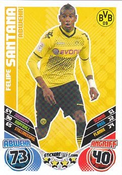 Sticker Felipe Santana - German Football Bundesliga 2011-2012. Match Attax Extra n. 10 - Topps