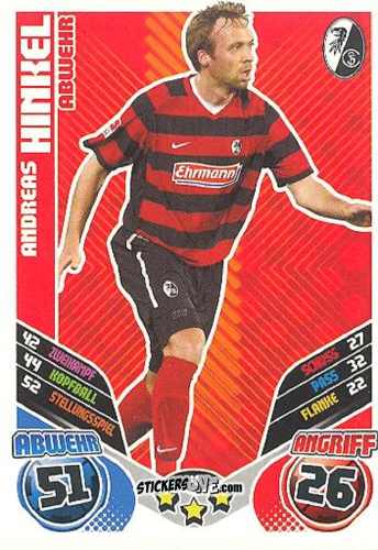 Cromo Andreas Hinkel - German Football Bundesliga 2011-2012. Match Attax Extra n. 14 - Topps