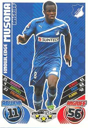 Figurina Knowledge Musona - German Football Bundesliga 2011-2012. Match Attax Extra n. 22 - Topps