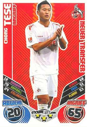 Sticker Chong Tese - German Football Bundesliga 2011-2012. Match Attax Extra n. 29 - Topps