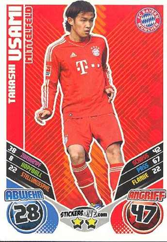 Cromo Takashi Usami - German Football Bundesliga 2011-2012. Match Attax Extra n. 40 - Topps