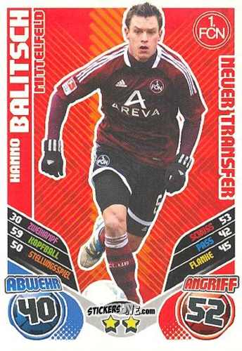 Cromo Hanno Balitsch - German Football Bundesliga 2011-2012. Match Attax Extra n. 44 - Topps
