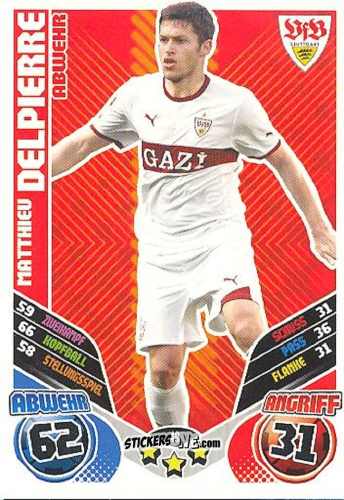 Figurina Matthieu Delpierre - German Football Bundesliga 2011-2012. Match Attax Extra n. 49 - Topps
