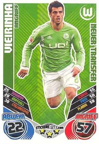 Sticker Vieirinha - German Football Bundesliga 2011-2012. Match Attax Extra n. 54 - Topps