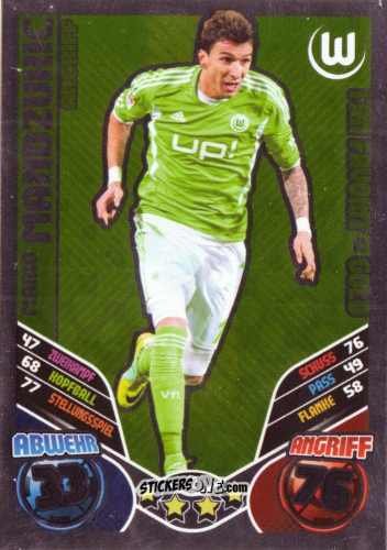 Cromo Mario Mandzukic - German Football Bundesliga 2011-2012. Match Attax Extra n. 72 - Topps