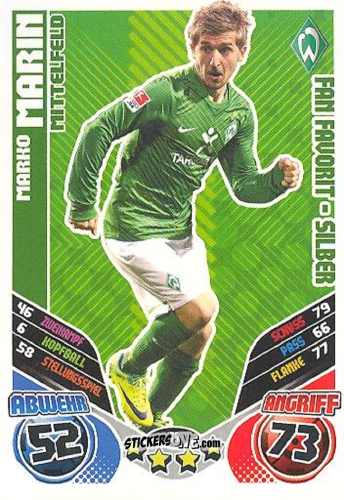 Cromo Marko Marin - German Football Bundesliga 2011-2012. Match Attax Extra n. 75 - Topps