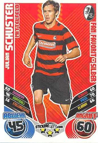 Cromo Julian Schuster - German Football Bundesliga 2011-2012. Match Attax Extra n. 77 - Topps