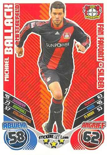 Cromo Michael Ballack - German Football Bundesliga 2011-2012. Match Attax Extra n. 83 - Topps