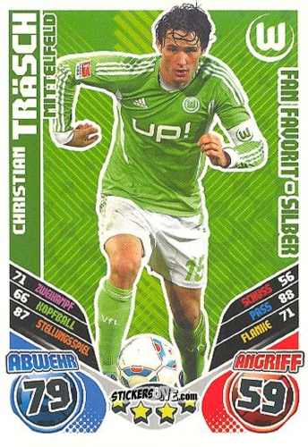 Figurina Christian Träsch - German Football Bundesliga 2011-2012. Match Attax Extra n. 90 - Topps