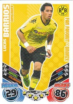 Cromo Lucas Barrios - German Football Bundesliga 2011-2012. Match Attax Extra n. 94 - Topps