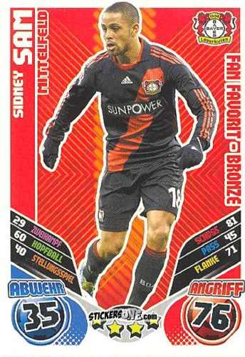 Figurina Sidney Sam - German Football Bundesliga 2011-2012. Match Attax Extra n. 101 - Topps
