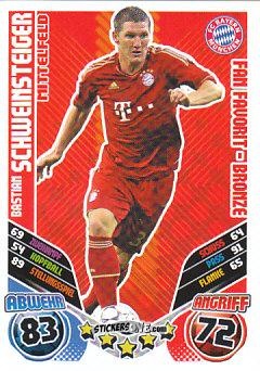 Sticker Bastian Schweinsteiger - German Football Bundesliga 2011-2012. Match Attax Extra n. 104 - Topps
