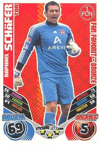 Figurina Raphael Schäfer - German Football Bundesliga 2011-2012. Match Attax Extra n. 105 - Topps