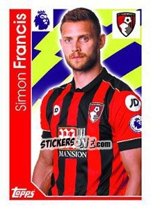 Sticker Simon Francis - Premier League Inglese 2016-2017 - Topps