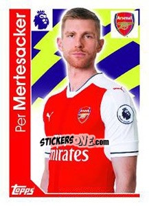 Sticker Per Mertesacker - Premier League Inglese 2016-2017 n. 30 - Topps