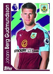 Sticker Johann Berg Gudmundsson - Premier League Inglese 2016-2017 n. 47 - Topps