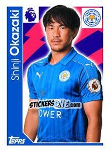 Sticker Shinji Okazaki - Premier League Inglese 2016-2017 - Topps
