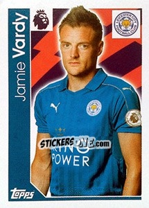 Figurina Jamie Vardy - Premier League Inglese 2016-2017 - Topps