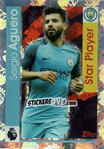 Sticker Sergio Aguero - Premier League Inglese 2016-2017 - Topps