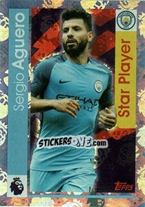 Sticker Sergio Aguero - Premier League Inglese 2016-2017 n. 152 - Topps