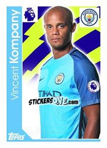 Sticker Vincent Kompany - Premier League Inglese 2016-2017 n. 155 - Topps