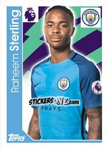 Sticker Raheem Sterling - Premier League Inglese 2016-2017 n. 158 - Topps