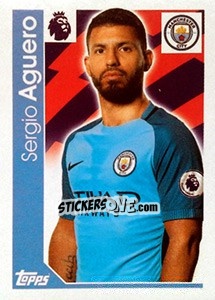 Sticker Sergio Aguero - Premier League Inglese 2016-2017 - Topps