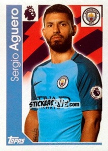 Sticker Sergio Aguero - Premier League Inglese 2016-2017 n. 164 - Topps