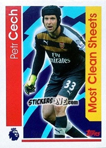 Sticker Petr Cech /  Most Clean Sheets - Premier League Inglese 2016-2017 - Topps