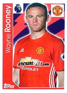 Figurina Wayne Rooney - Premier League Inglese 2016-2017 - Topps