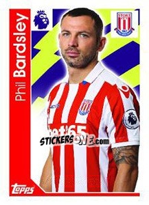 Sticker Phil Bardsley - Premier League Inglese 2016-2017 - Topps