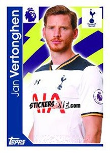 Sticker Jan Vertonghen - Premier League Inglese 2016-2017 n. 287 - Topps