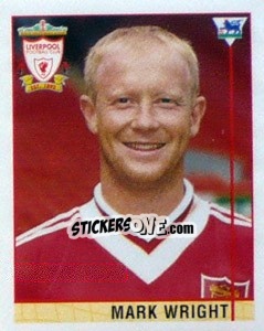 Figurina Mark Wright - Premier League Inglese 1995-1996 - Merlin