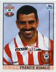 Sticker Francis Benali - Premier League Inglese 1995-1996 - Merlin